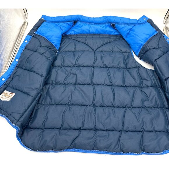 Vintage Tregos Westwear Puffer Quilted 70's Vest Snap Closure Pockets Size 44 - Picture 10 of 14